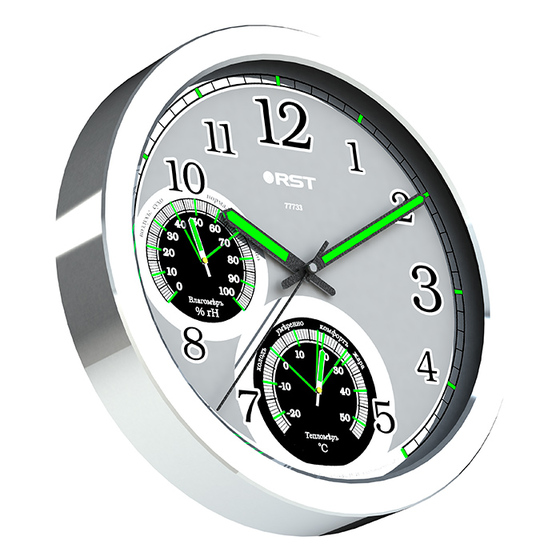 Метеочасы настенные светящиеся д=25 сталь