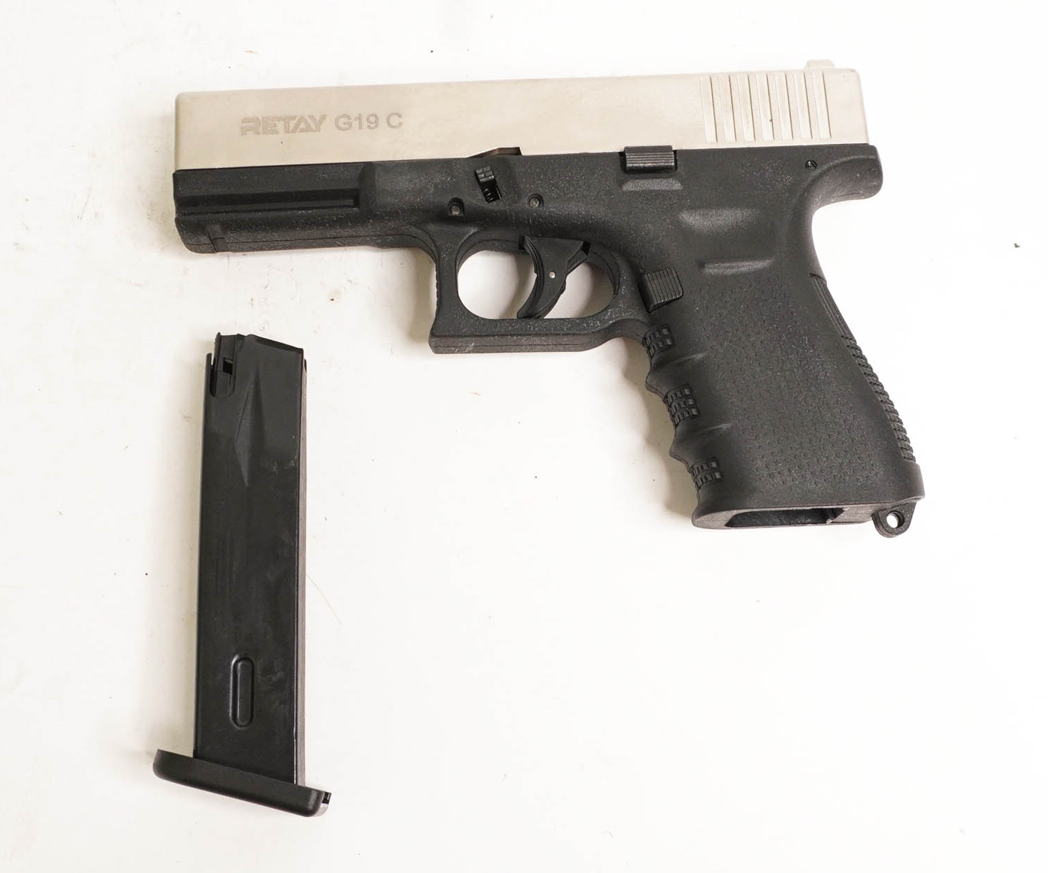 Пистолет охолощенный G19C (Glok 19), к.9мм (сатин)