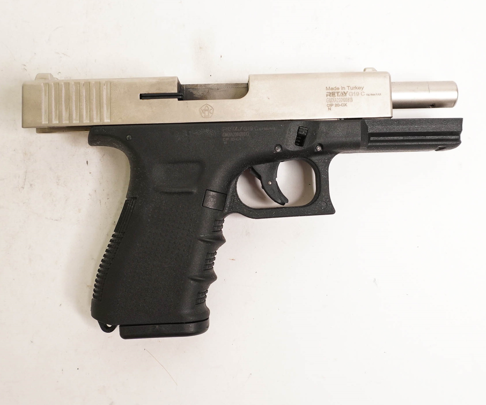 Пистолет охолощенный G19C (Glok 19), к.9мм (сатин)